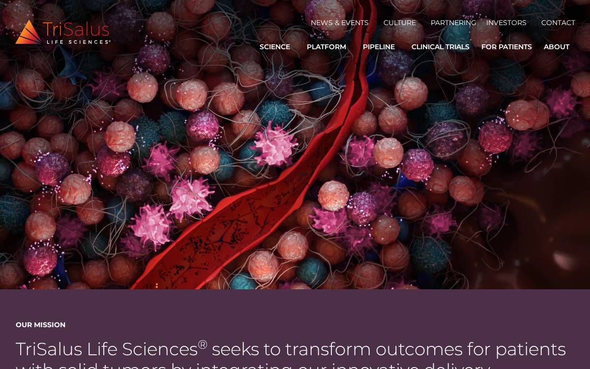 Trisaluslifesci website preview