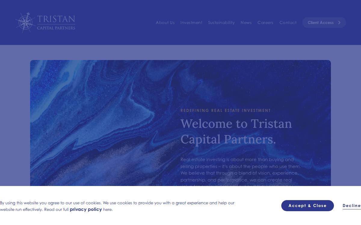 Tristan Capital Partners website preview