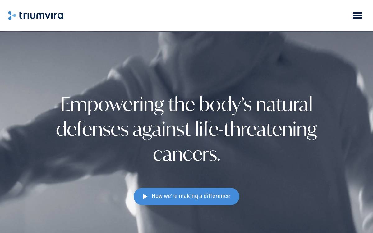 Triumvira Immunologics website preview