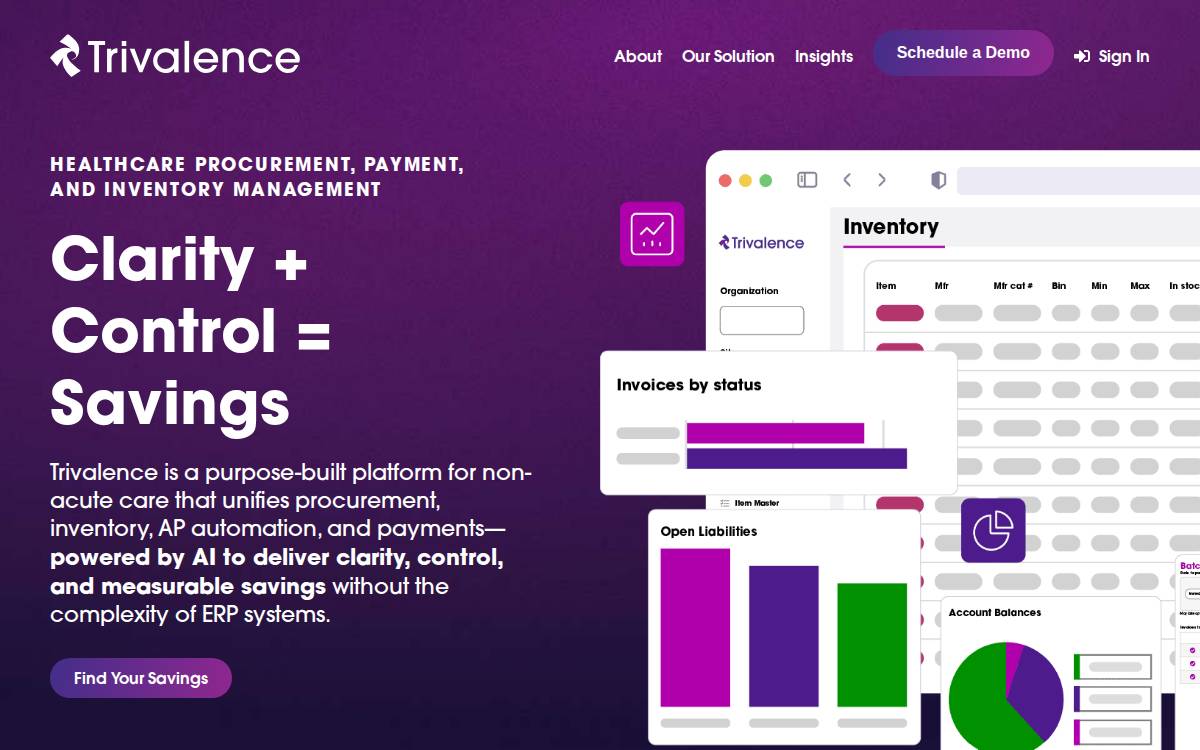 triValence website preview