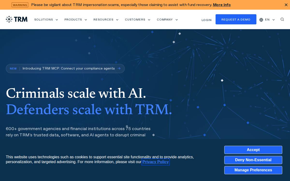 TRM Labs website preview