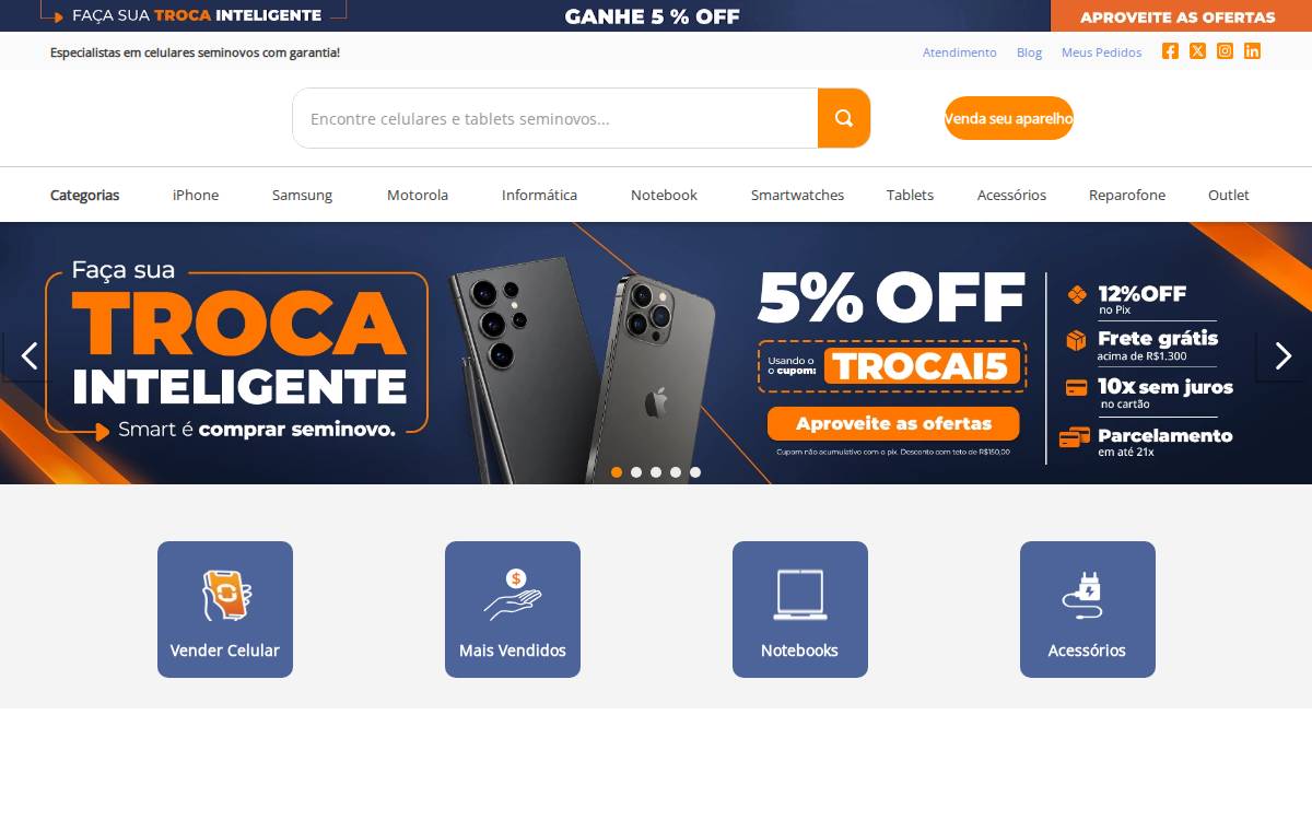 Trocafone website preview