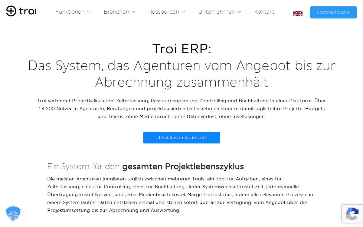 Troi website preview