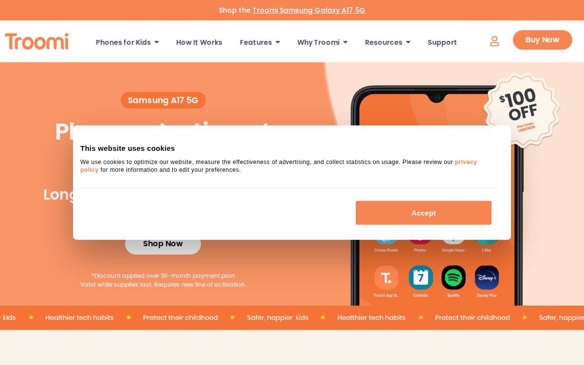 Troomi Wireless website preview