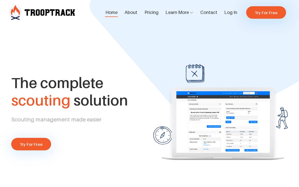 TroopTrack website preview