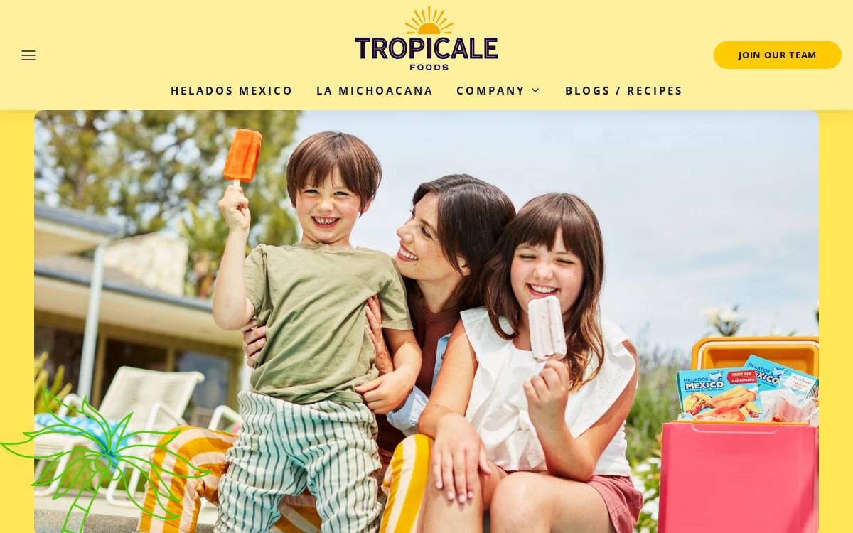Tropicale Foods website preview