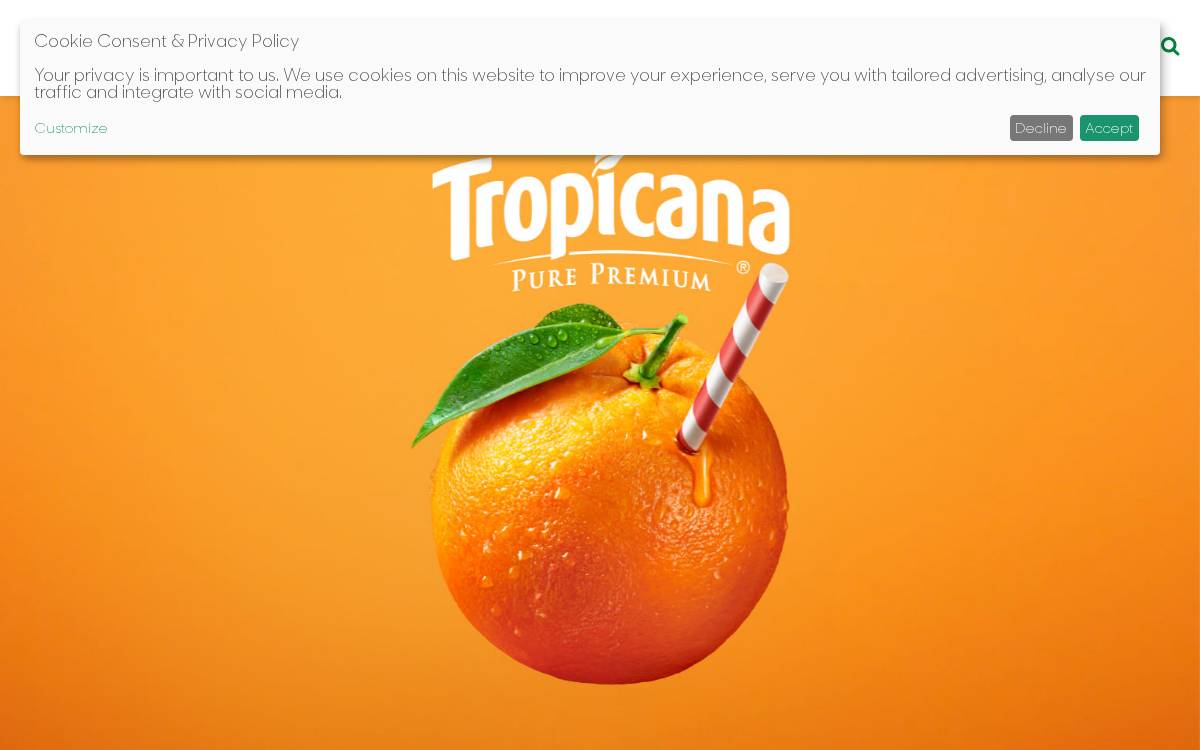 Tropicana website preview