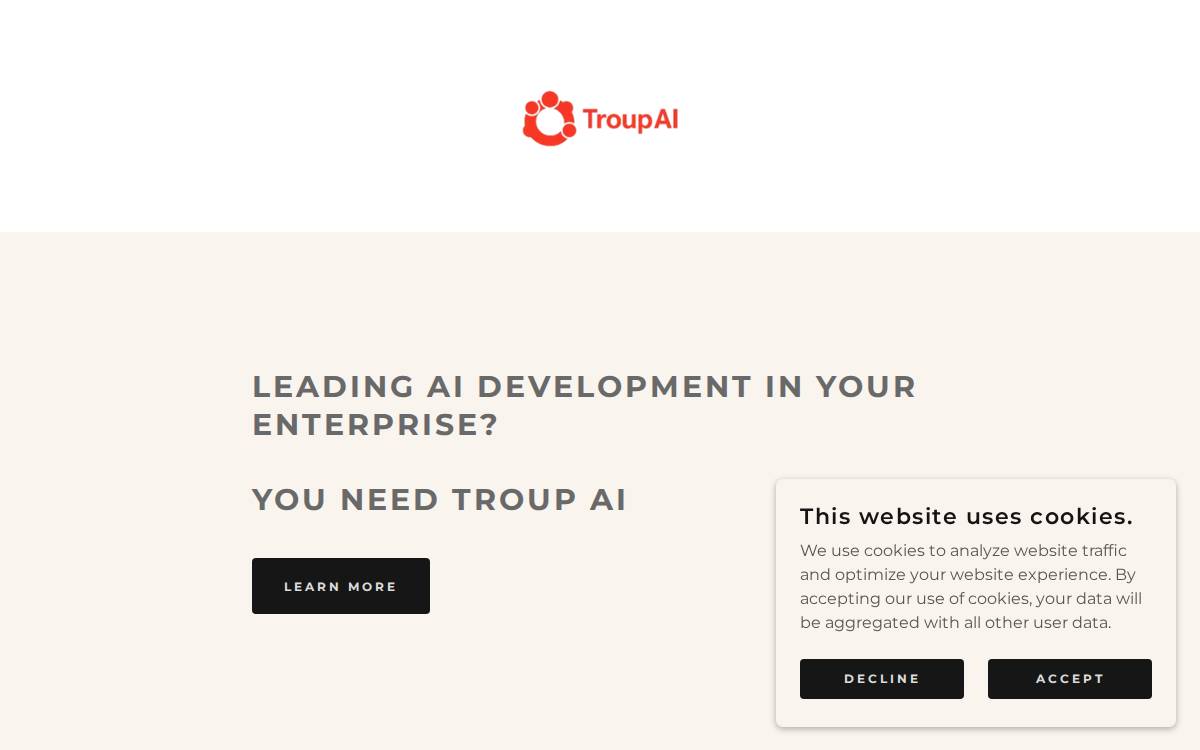 Troupai website preview