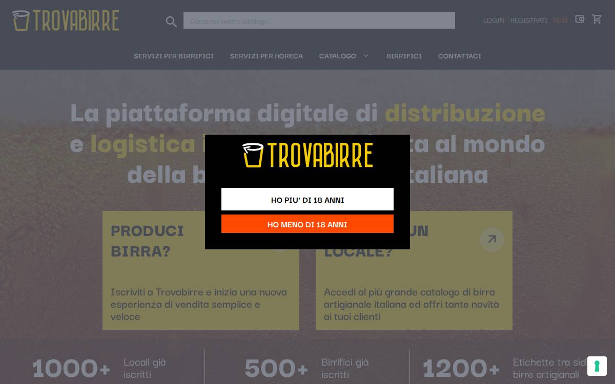 Trovabirre website preview