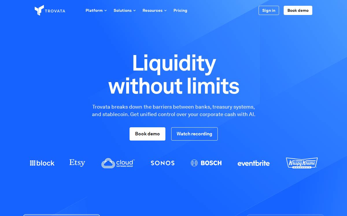 Trovata website preview