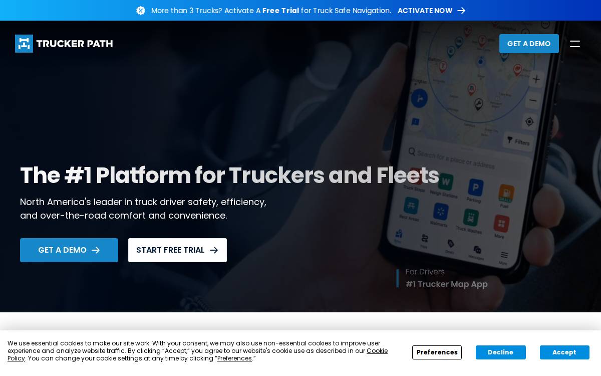 Trucker Path website preview