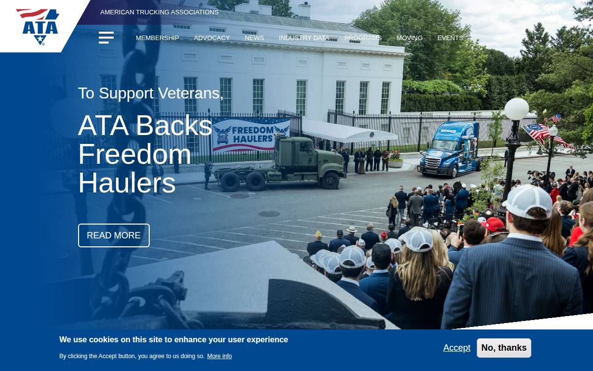 Trucking website preview