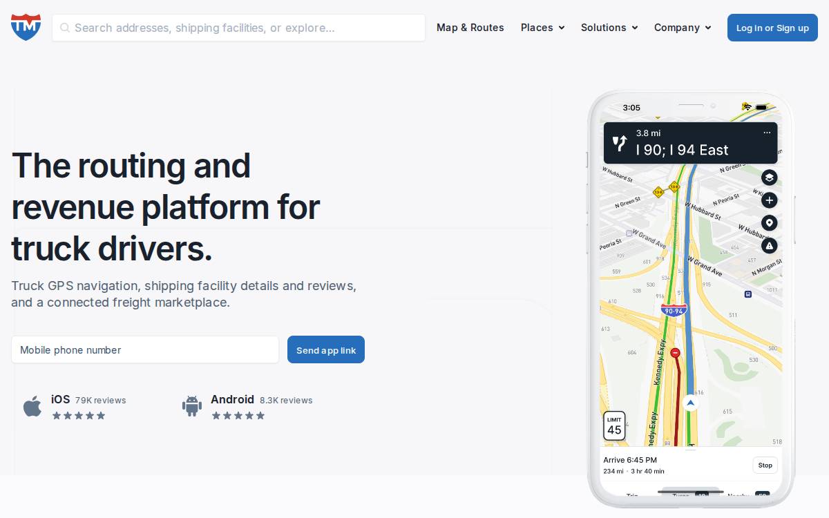 TruckMap website preview