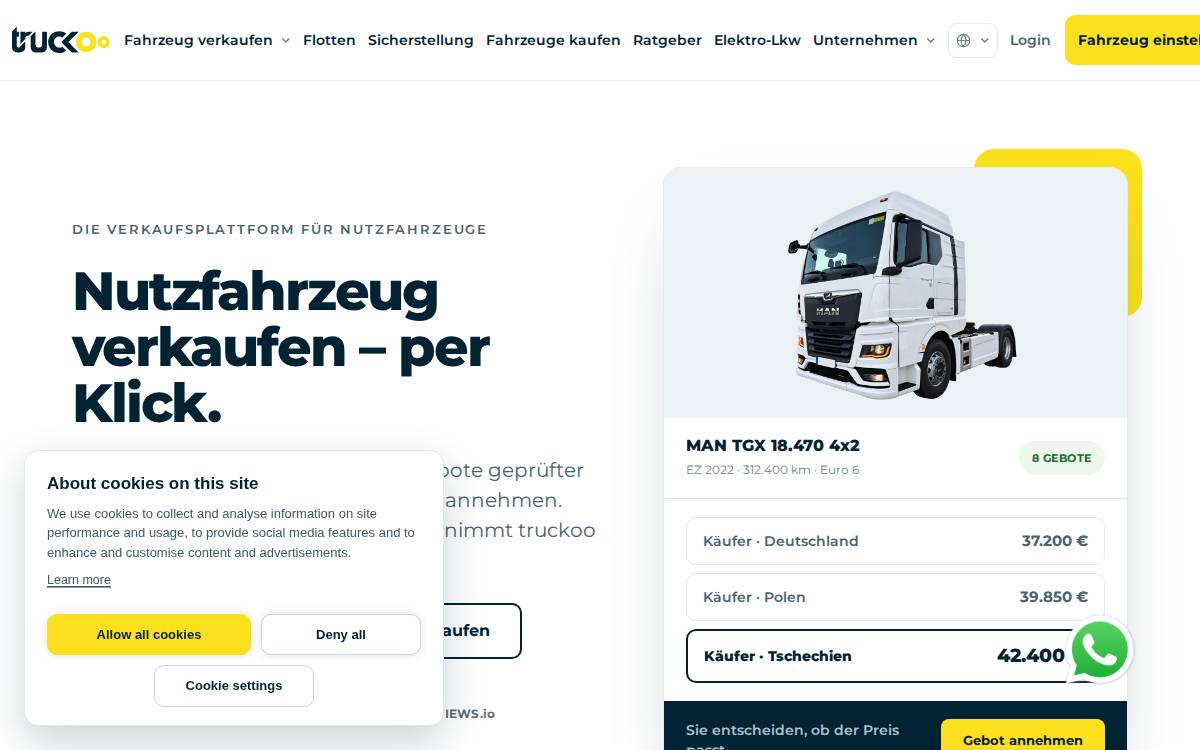 Truckoo website preview