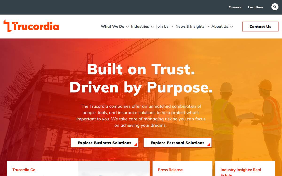 Trucordia website preview