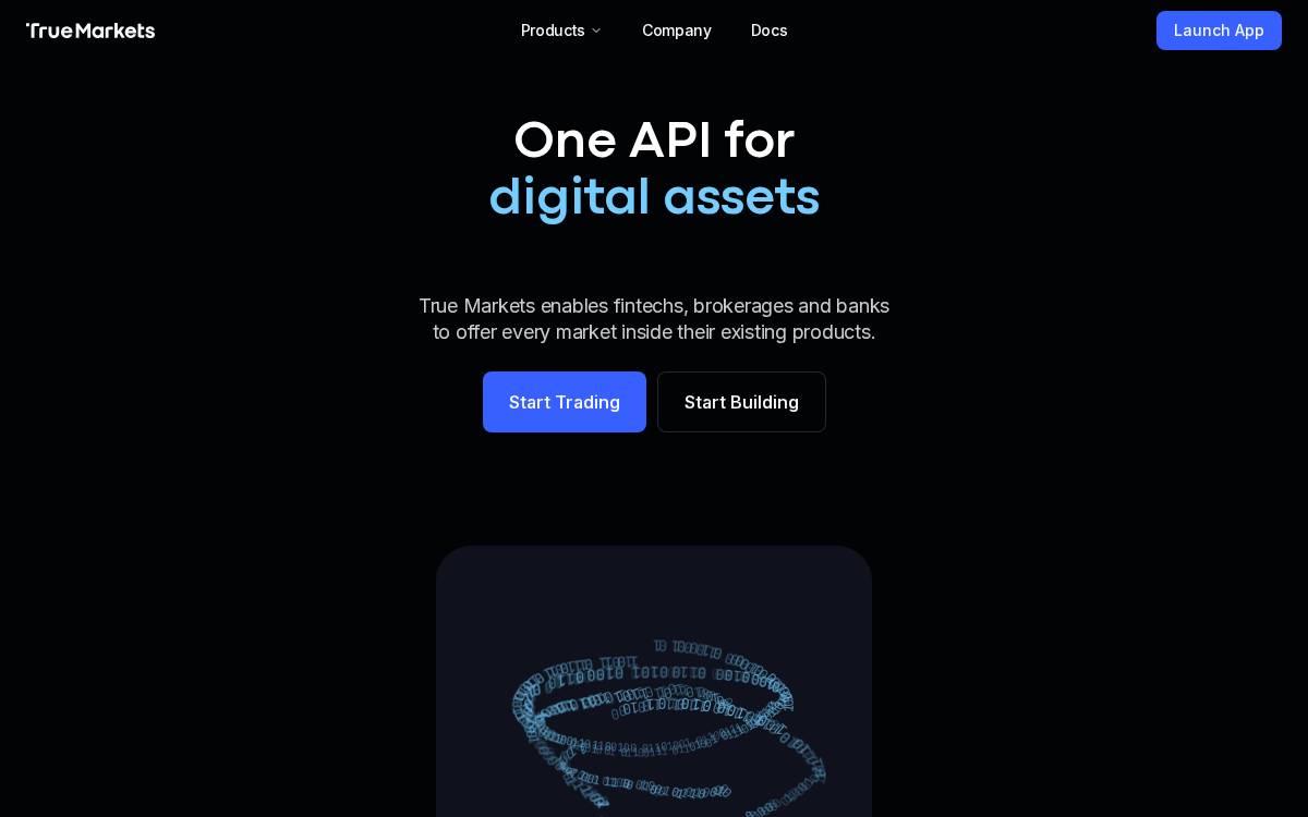 True Markets website preview