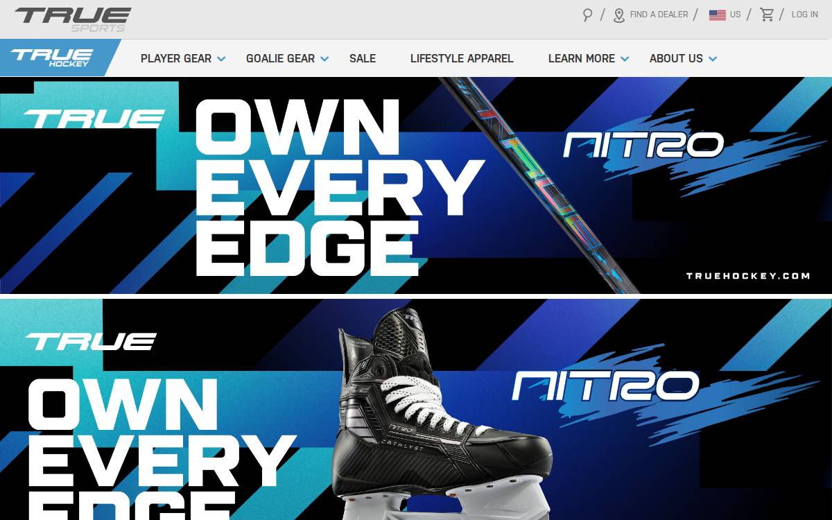 True Sports website preview