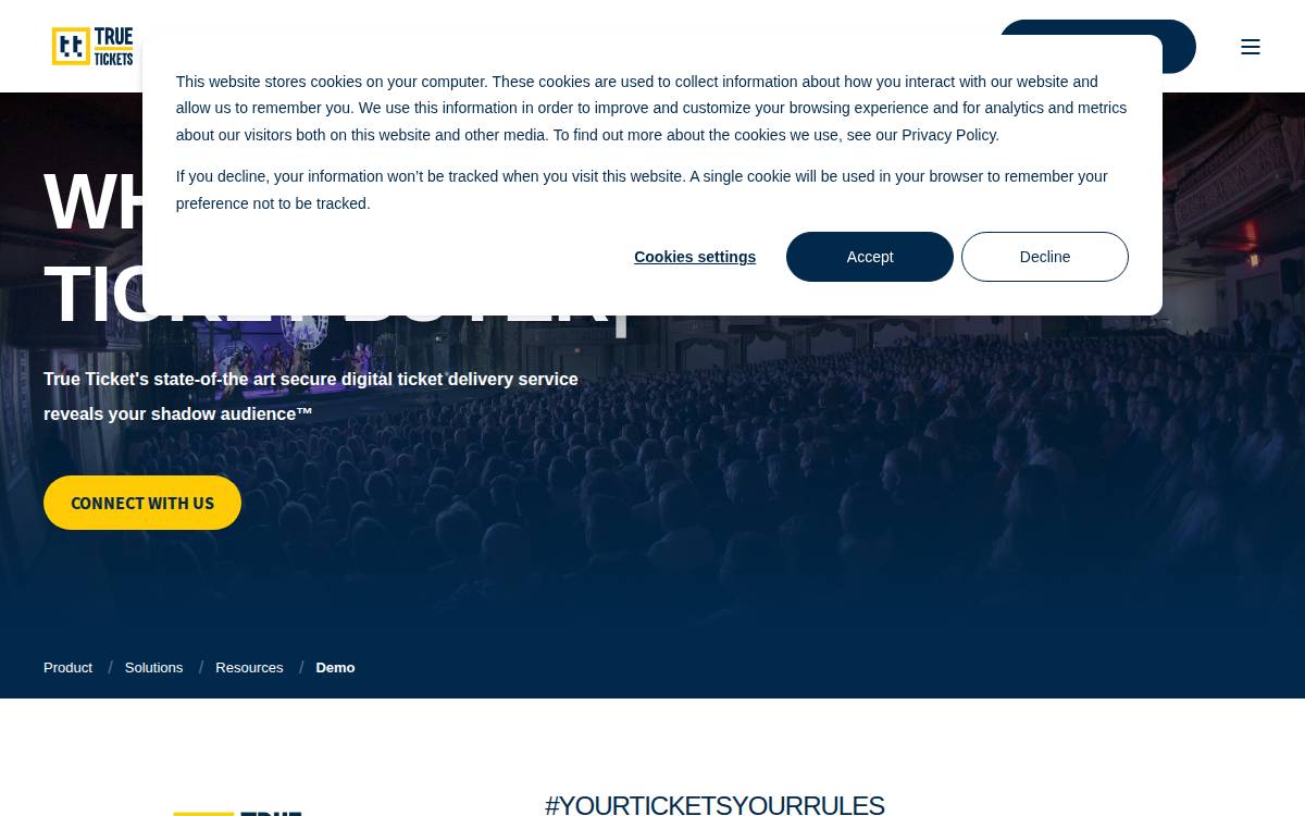 True Tickets website preview