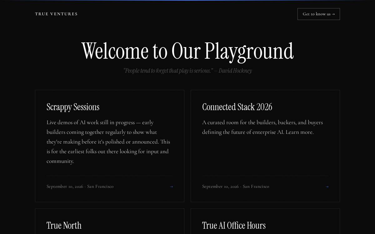 True Ventures website preview