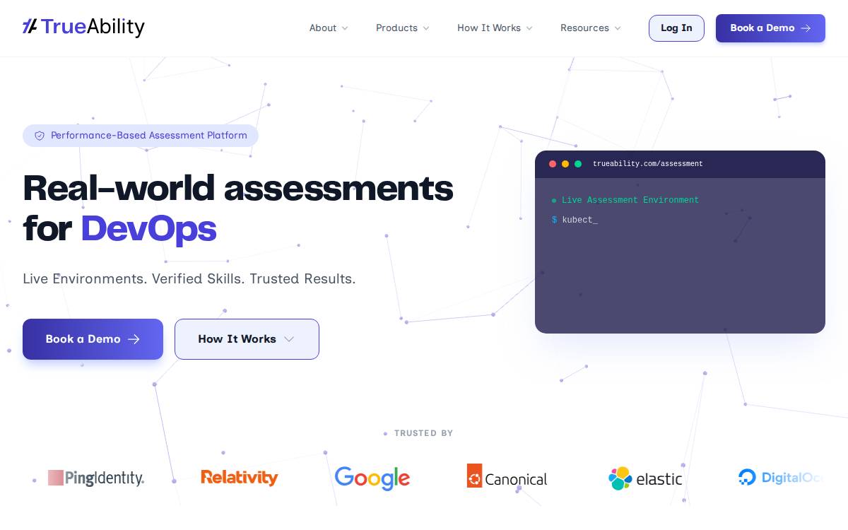 TrueAbility website preview