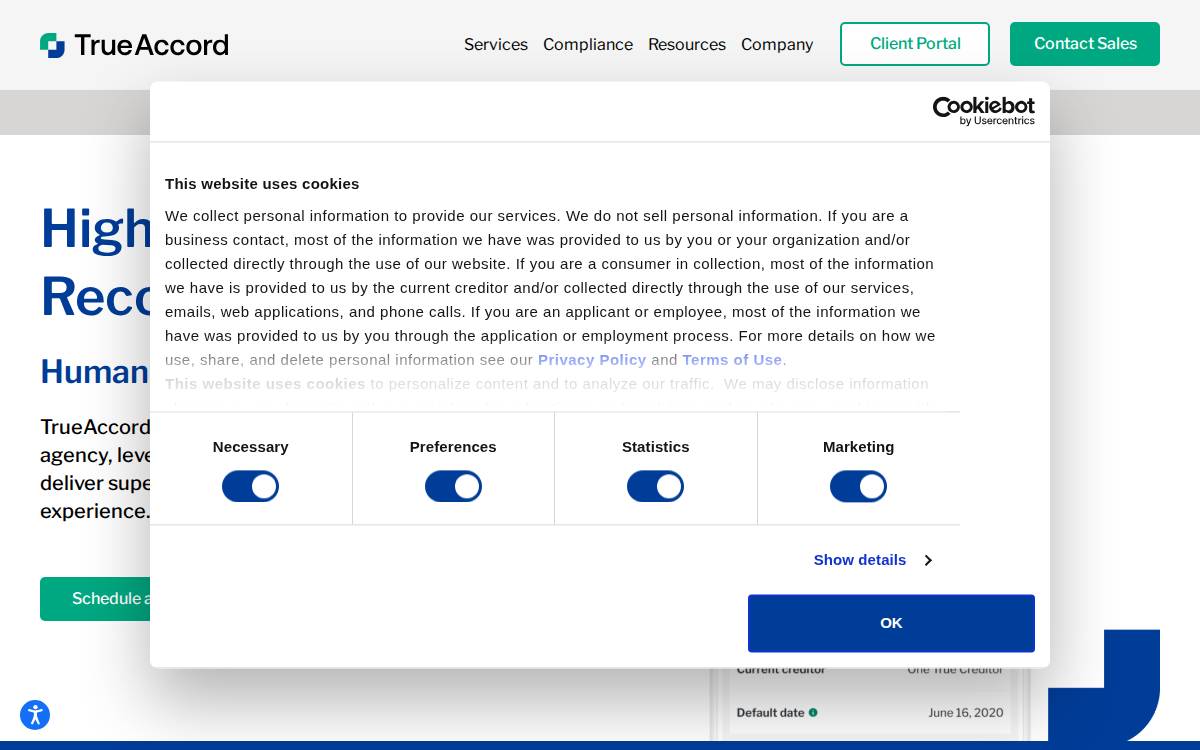 Trueaccord website preview