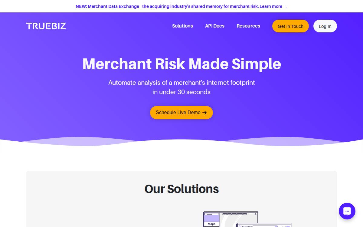 TrueBiz website preview