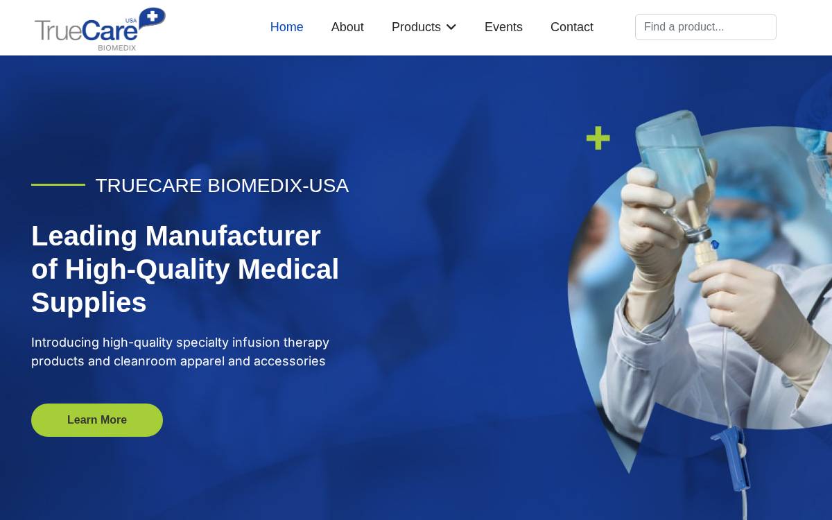 TrueCare Biomedix website preview