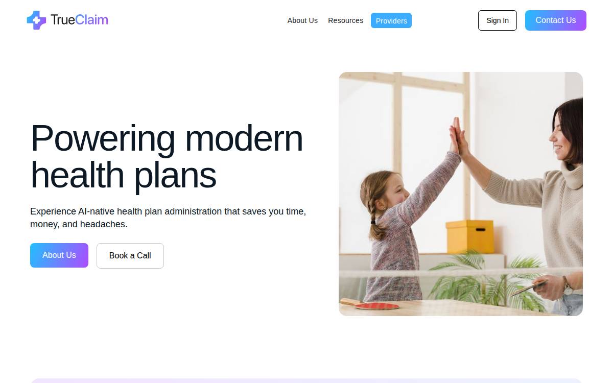 TrueClaim website preview