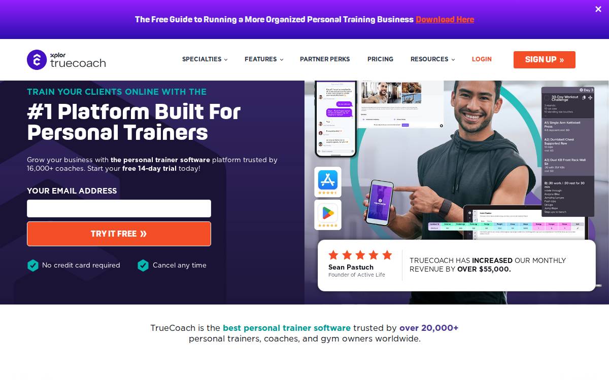 TrueCoach website preview