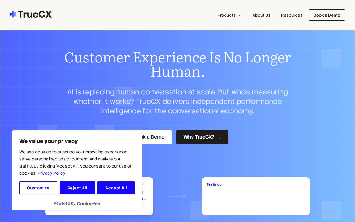 Truecx website preview