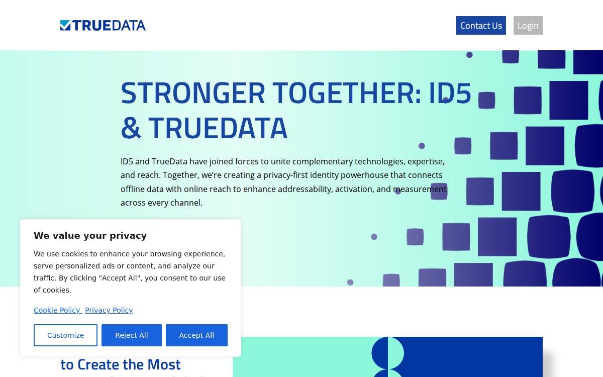 TrueData website preview