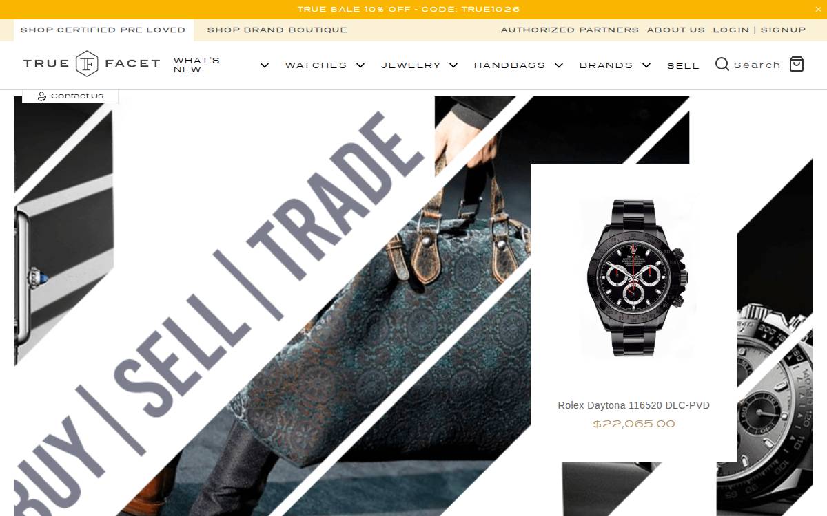 TrueFacet website preview