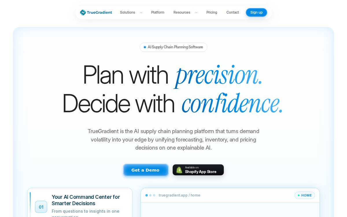 Truegradient website preview
