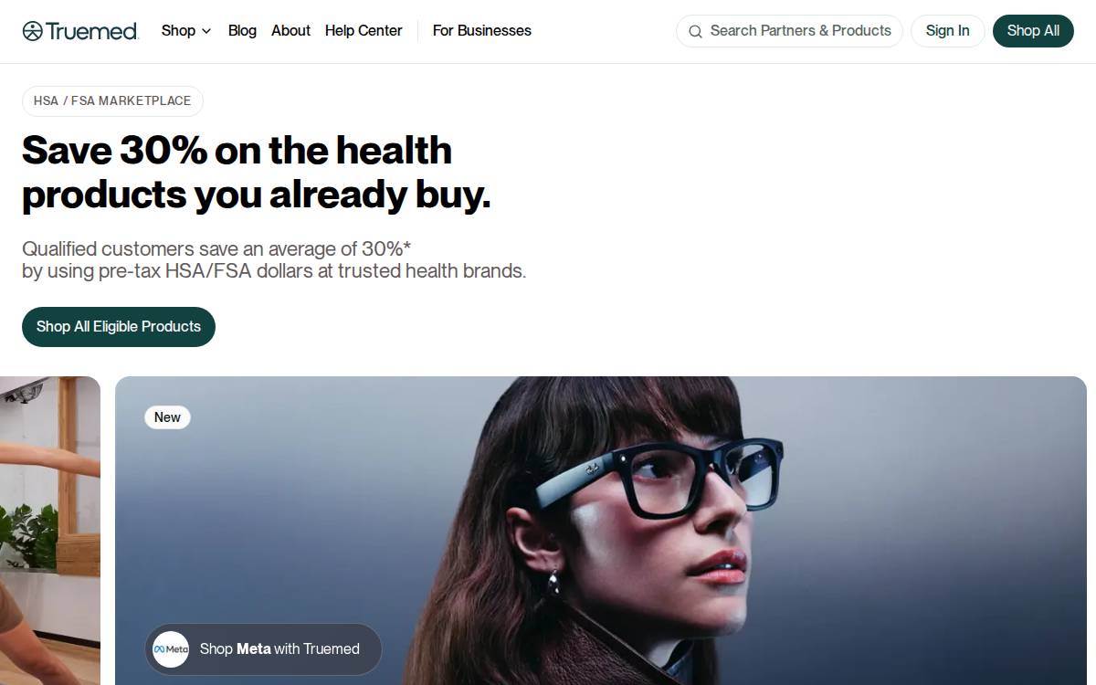 Truemed website preview