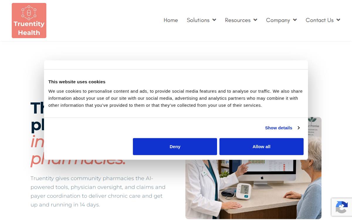 Truentity Health website preview