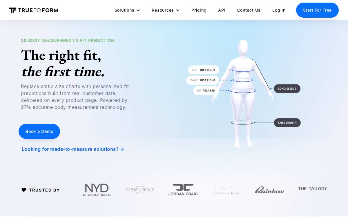 TrueToForm website preview