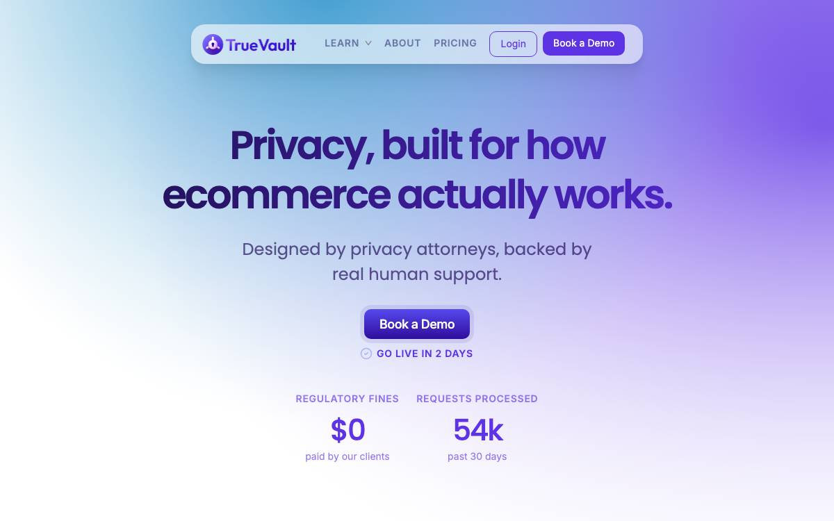 TrueVault website preview