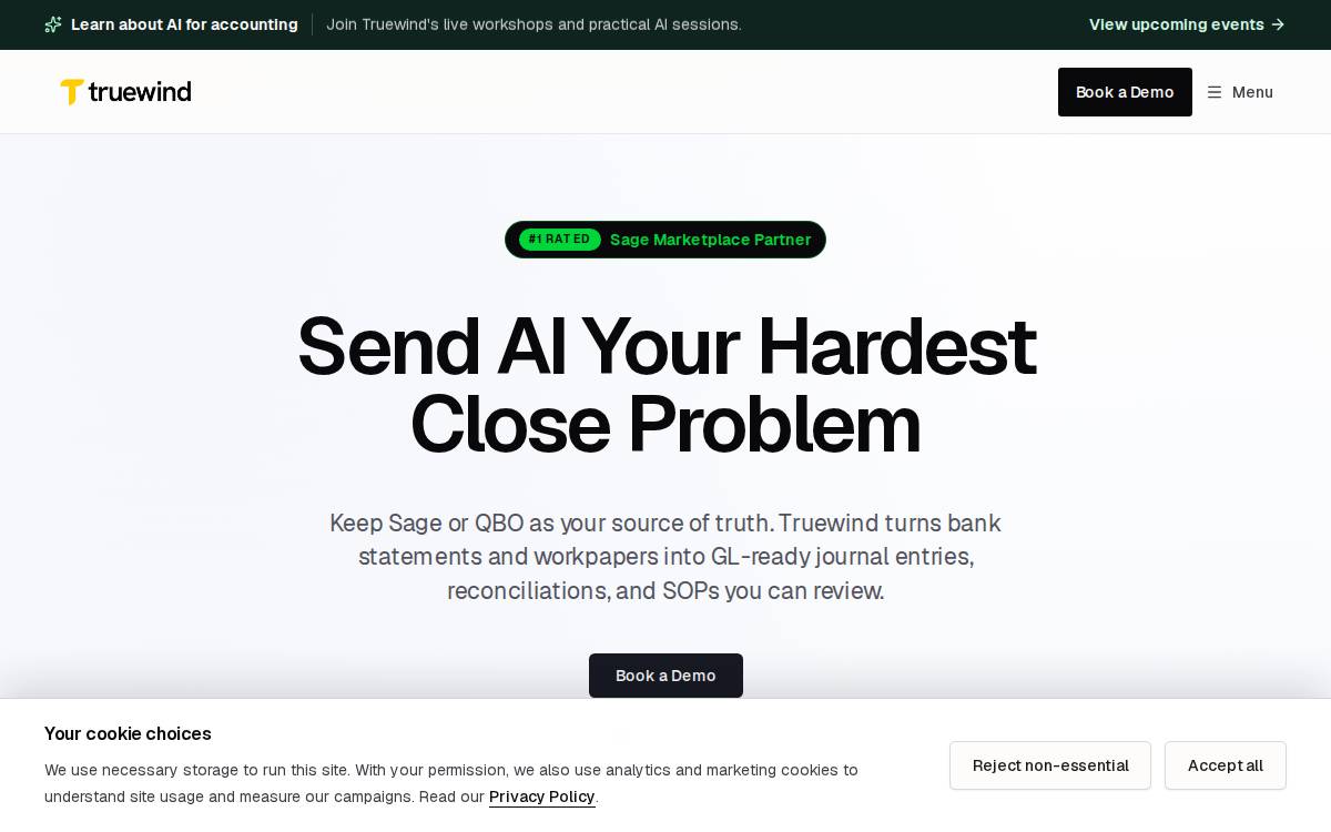 Truewind website preview