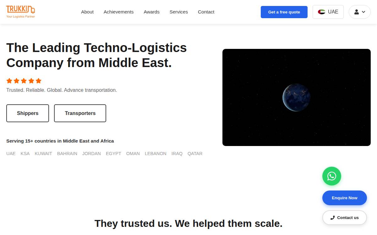 Trukkin website preview