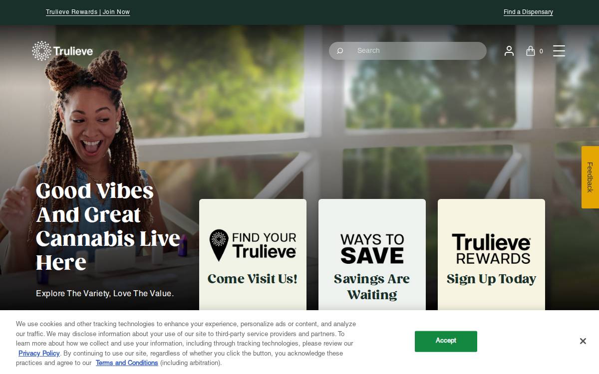 Trulieve Cannabis website preview