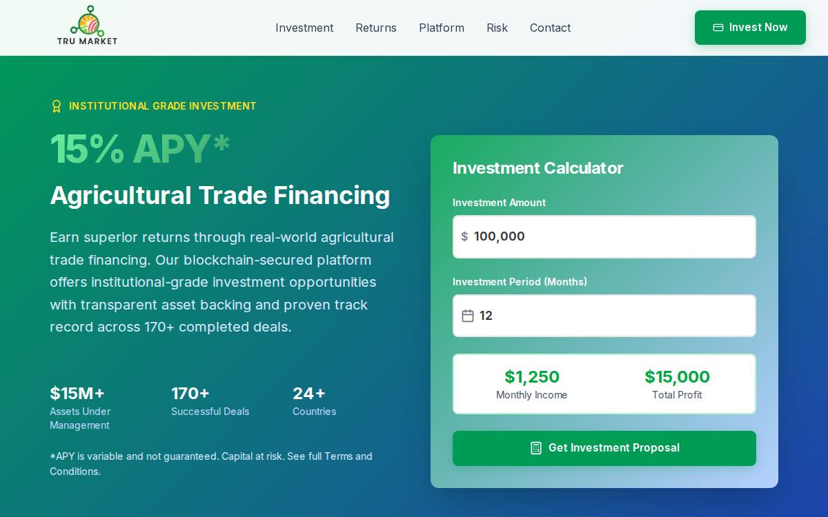 Trumarket website preview