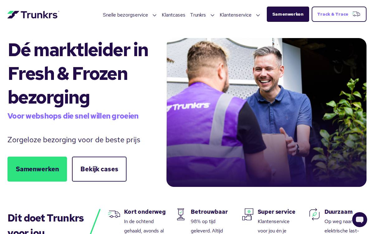 Trunkrs website preview