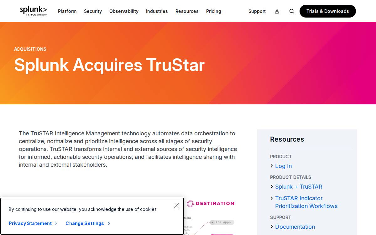 Trustar website preview