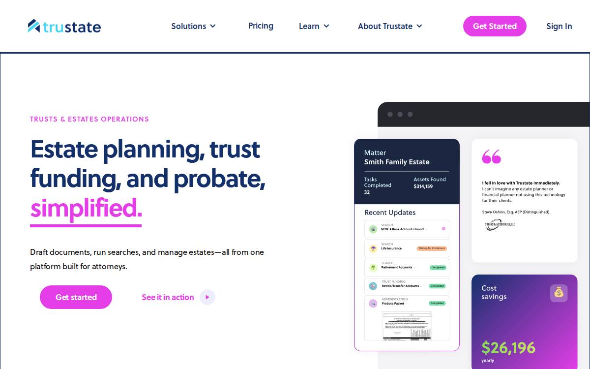 Trustate website preview
