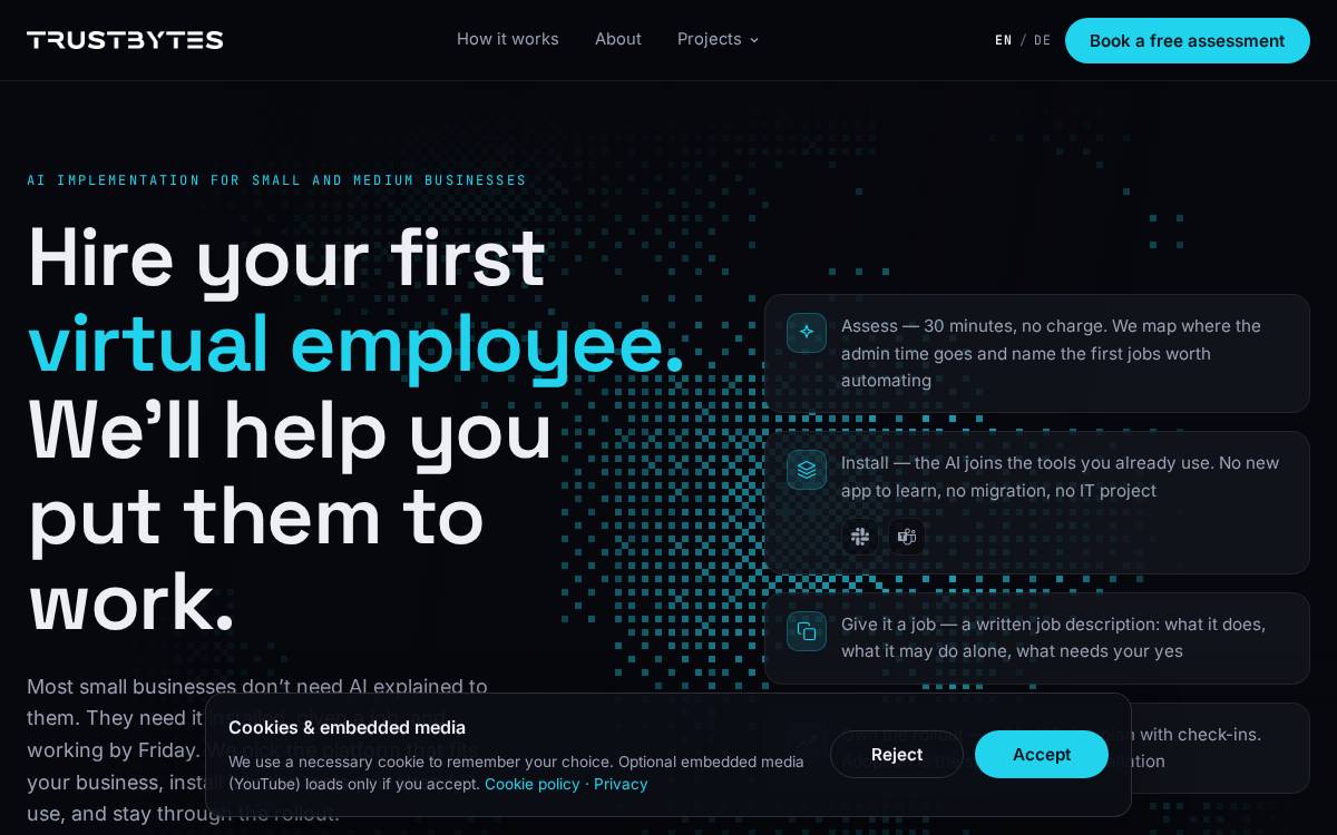 TRUSTBYTES website preview