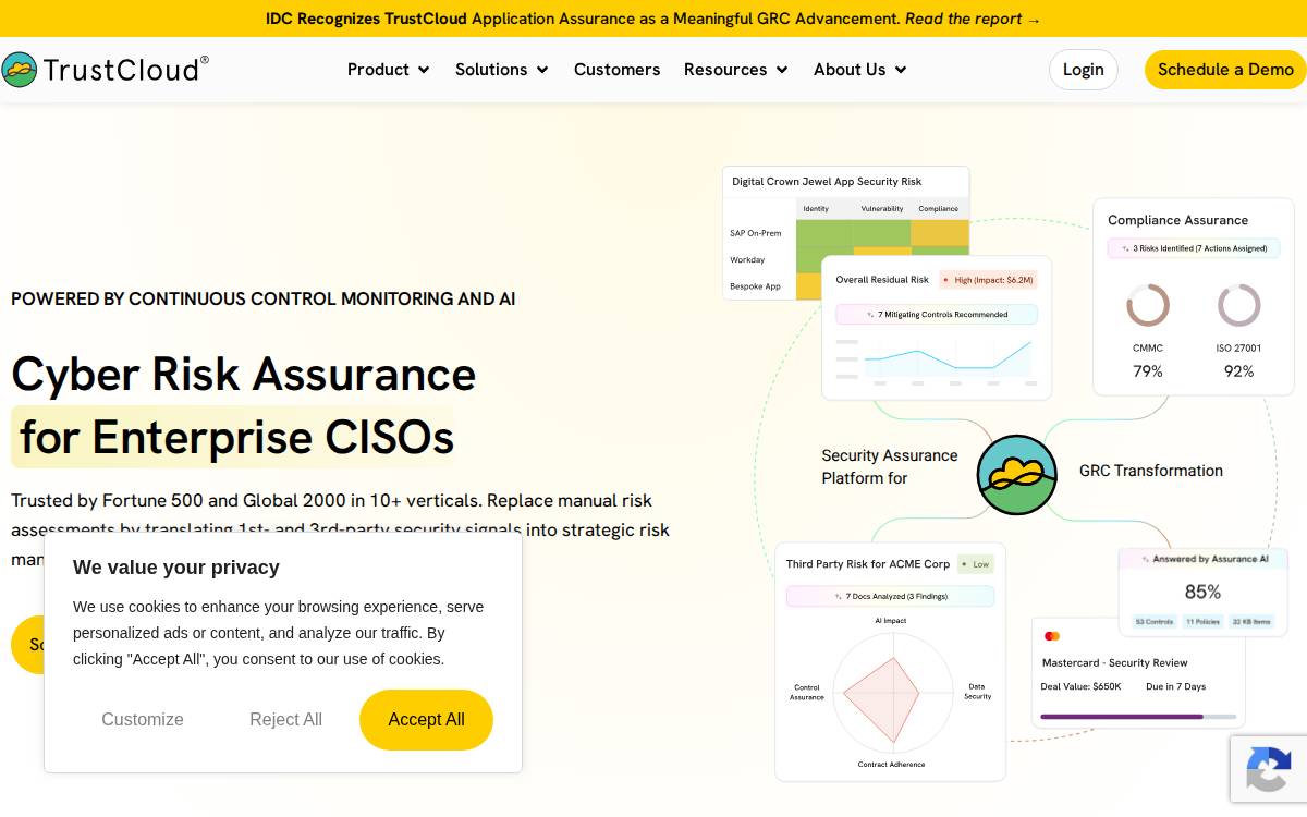 TrustCloud website preview