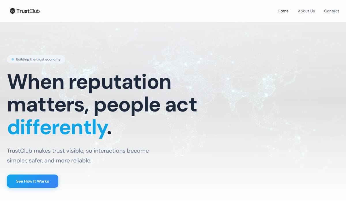 Trustclub website preview