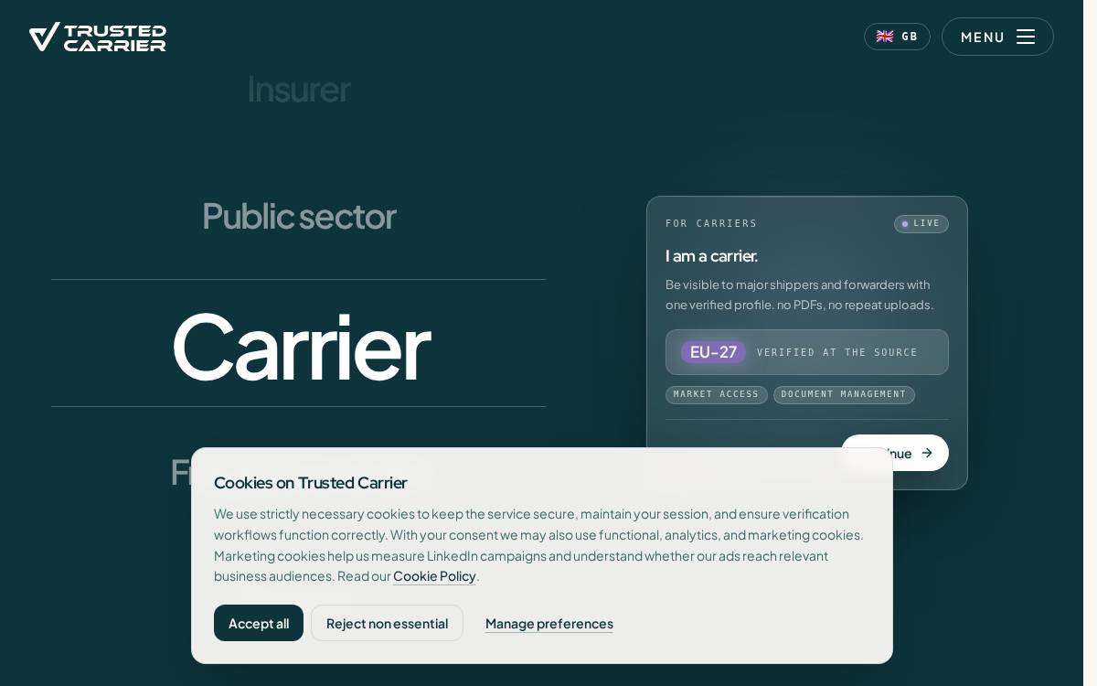 Trusted Carrier website preview