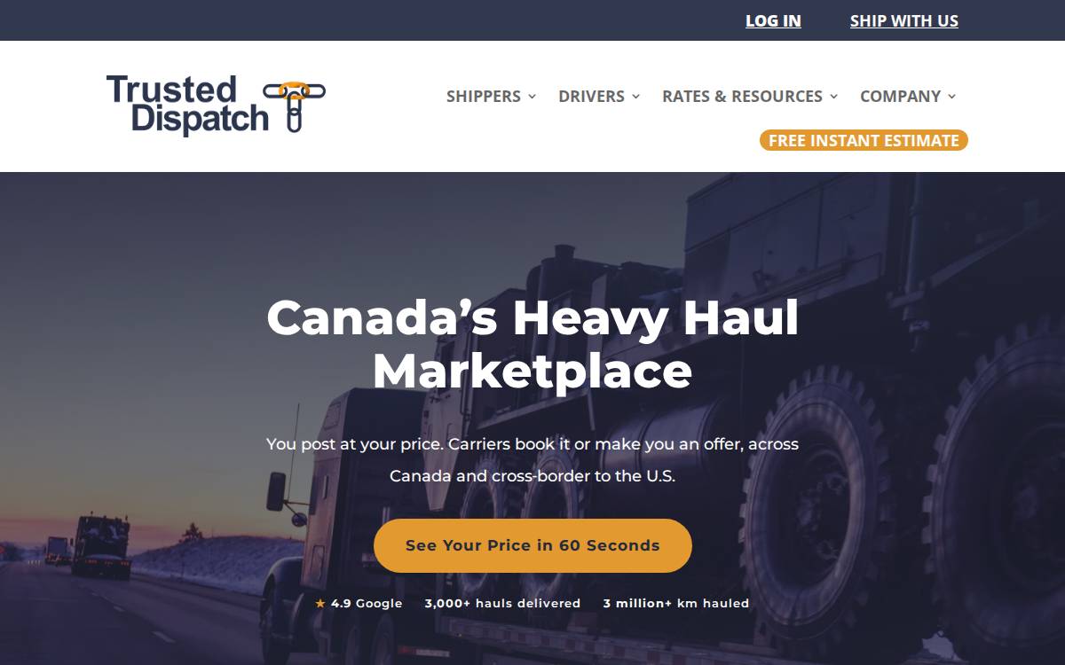 Trusted Dispatch website preview