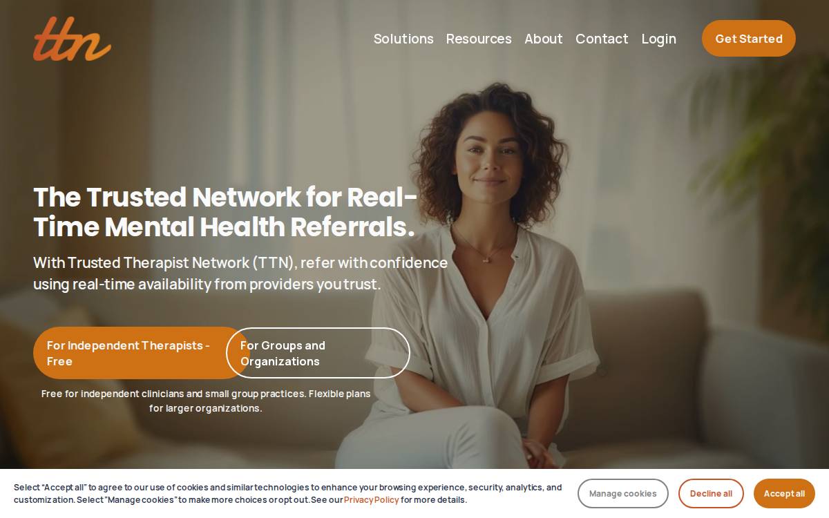 Trusted Therapy Network website preview
